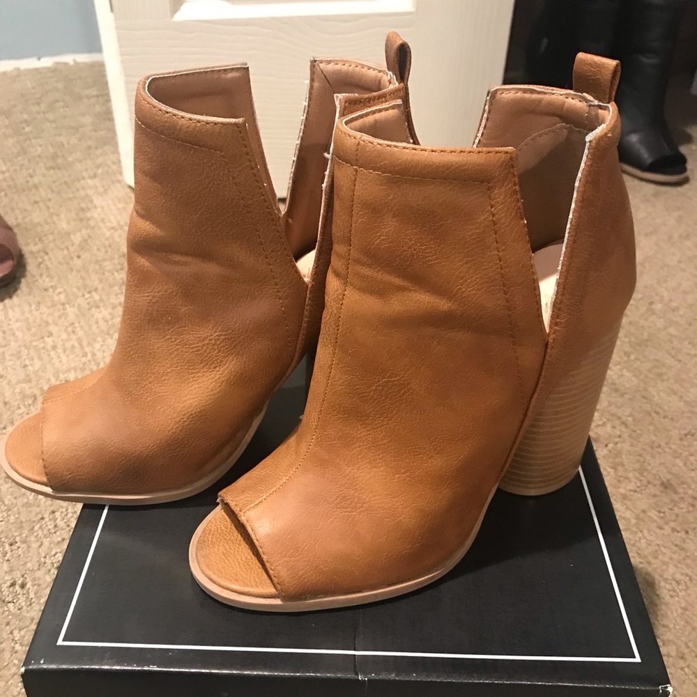 Brown split booties